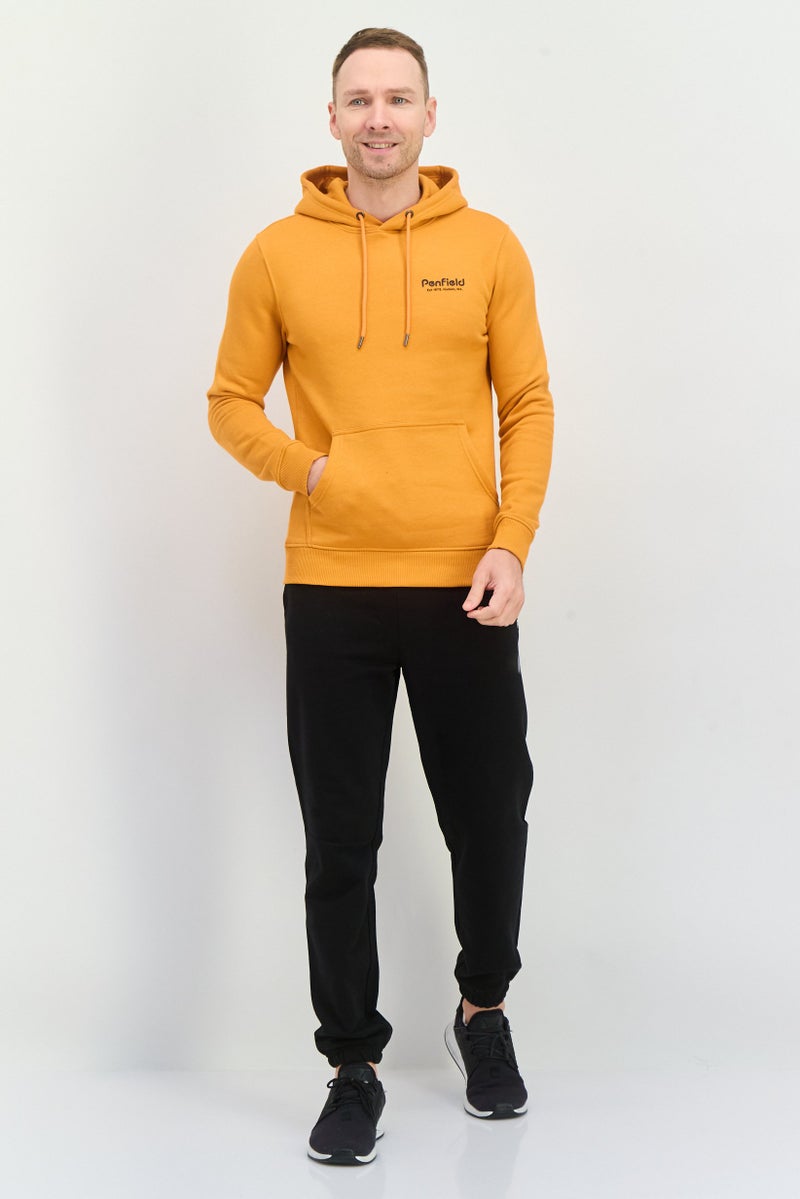 Penfield سويت شيرت طويل الأكمام بغطاء رأس للرجال بشعار العلامة التجارية، برتقالي - Image 2