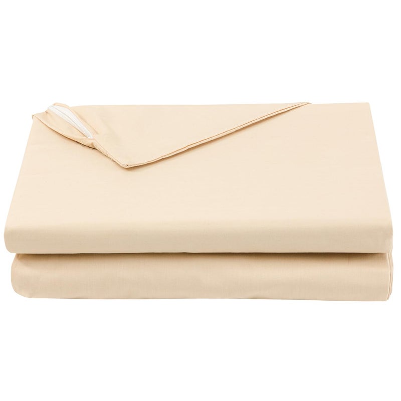 FULI 100 Cotton Zippered Futon Cover Japanese Futon Mattress Cover Shikibuton Made in Japan Twin XL Beige
