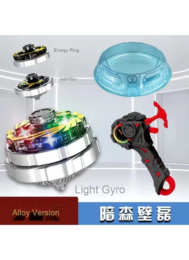 Generic - Battle Burst Dual Turbo Spinner Toy - Boys' Magic Alloy Blasting Gyroscope with Lights and Pull String Fusion Top - Image 1