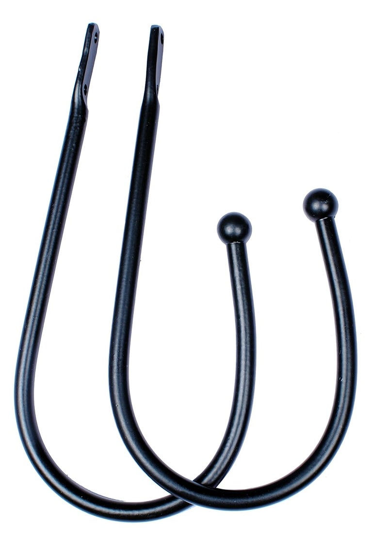 Deco Window 2 Pcs Curtain Holdback for Curtains Wall Mounted Metal Drapery Hook for Door Window TreatmentBallBlack Matte - Image 3