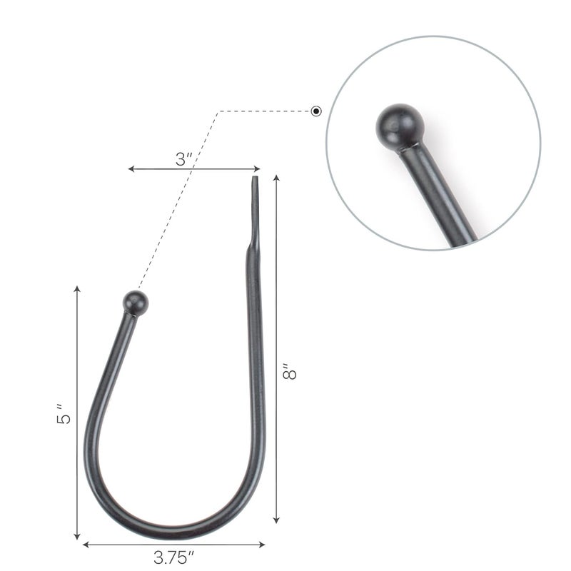 Deco Window 2 Pcs Curtain Holdback for Curtains Wall Mounted Metal Drapery Hook for Door Window TreatmentBallBlack Matte - Image 5