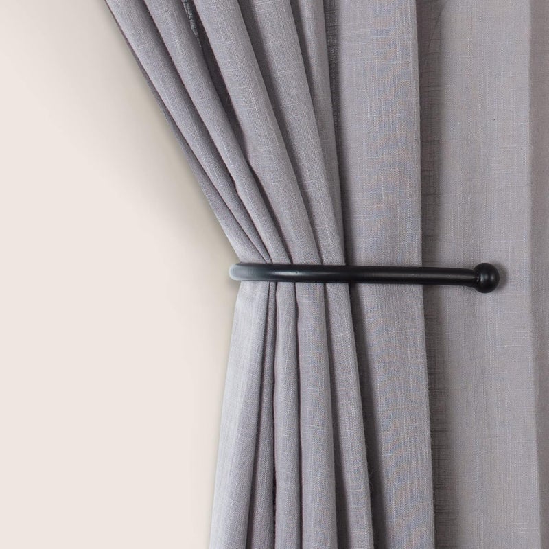 Deco Window 2 Pcs Curtain Holdback for Curtains Wall Mounted Metal Drapery Hook for Door Window TreatmentBallBlack Matte - Image 2
