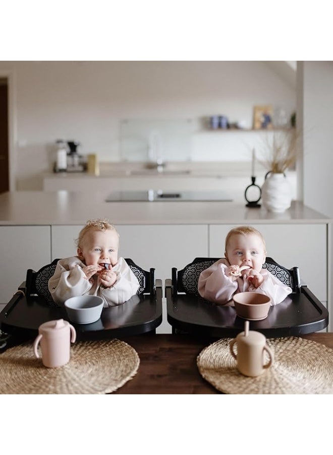 mushie Long Sleeve Baby Bib | Water Resistant Adjustable Fit for Ages 6-24 Months Dinos - Image 3