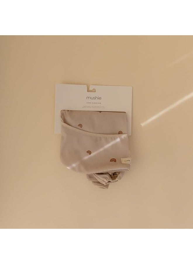 mushie Long Sleeve Baby Bib | Water Resistant Adjustable Fit for Ages 6-24 Months Dinos - Image 4