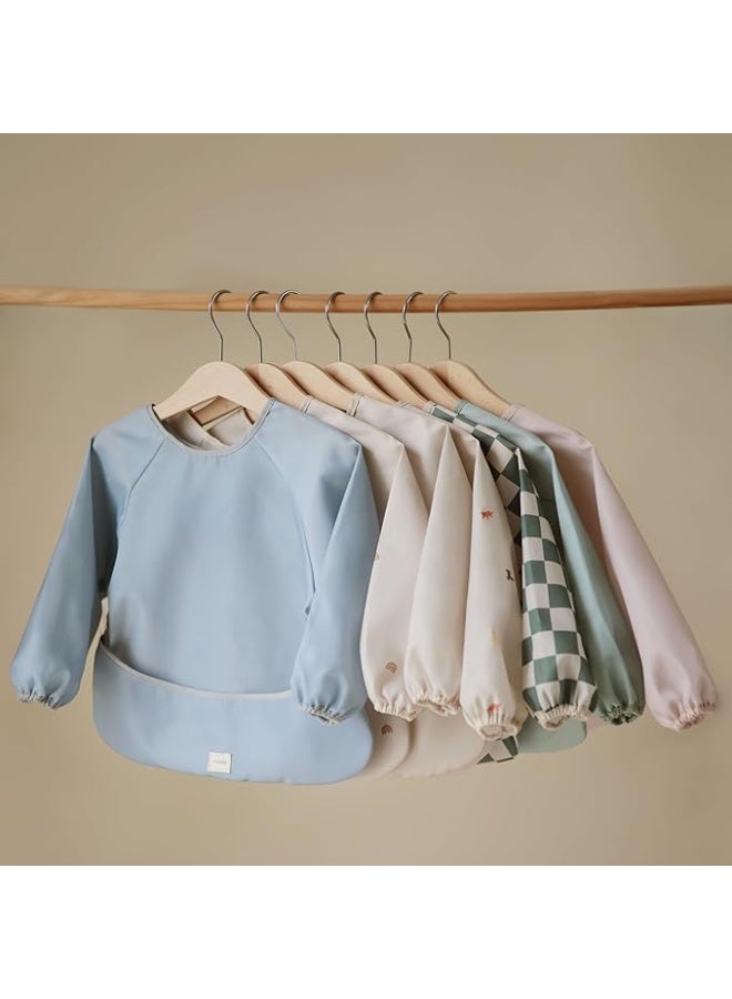 mushie Long Sleeve Baby Bib | Water Resistant Adjustable Fit for Ages 6-24 Months Dinos - Image 2