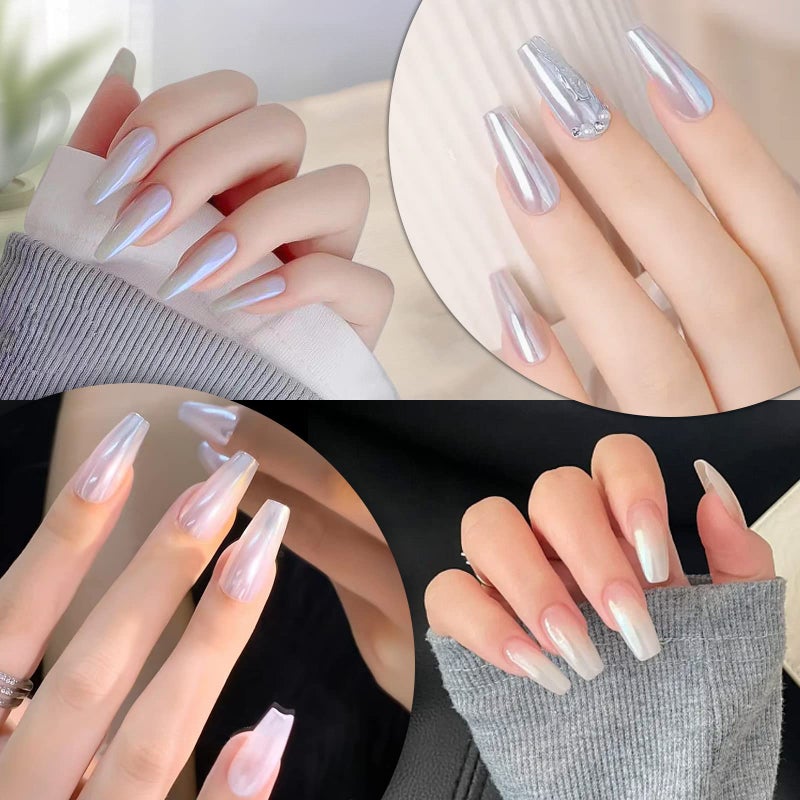 Artdone 16 Colors Chrome Nail Powder, Iridescent Aurora Chameleon Powder Metallic Mirror Effect Pigment Pearlescent Mermaid Pigment Pearl Glitter Dust Kit, Nail Art Decoration, Resin Craft - Image 2