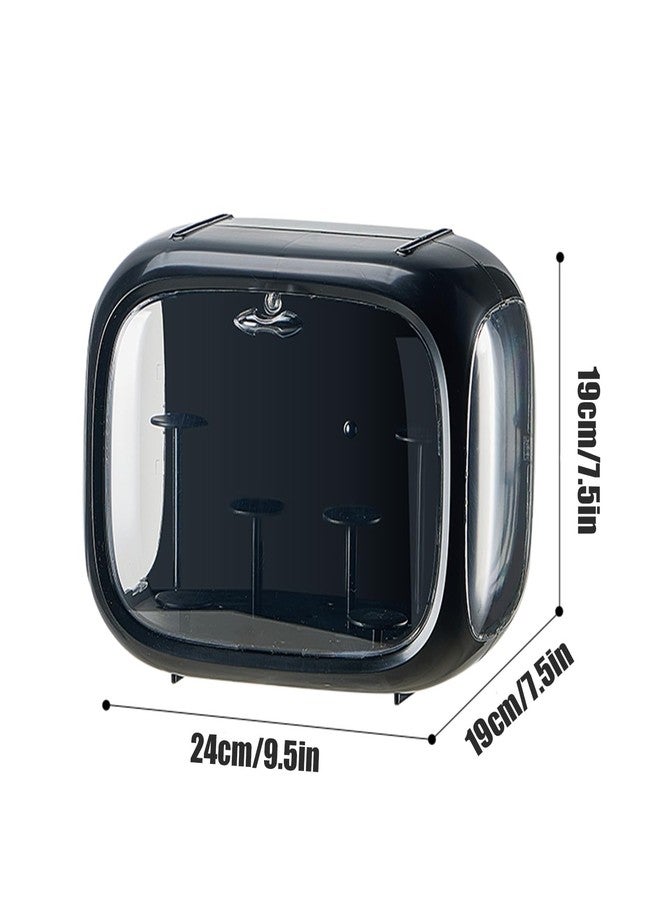 WMM Display case for Figures with Light Adjustable Display Stand Clear Acrylic Display Box with Door Dust and Moisture Proof Suitable for Lego Collectibles Action Figures Pop Mart (Black) - Image 3