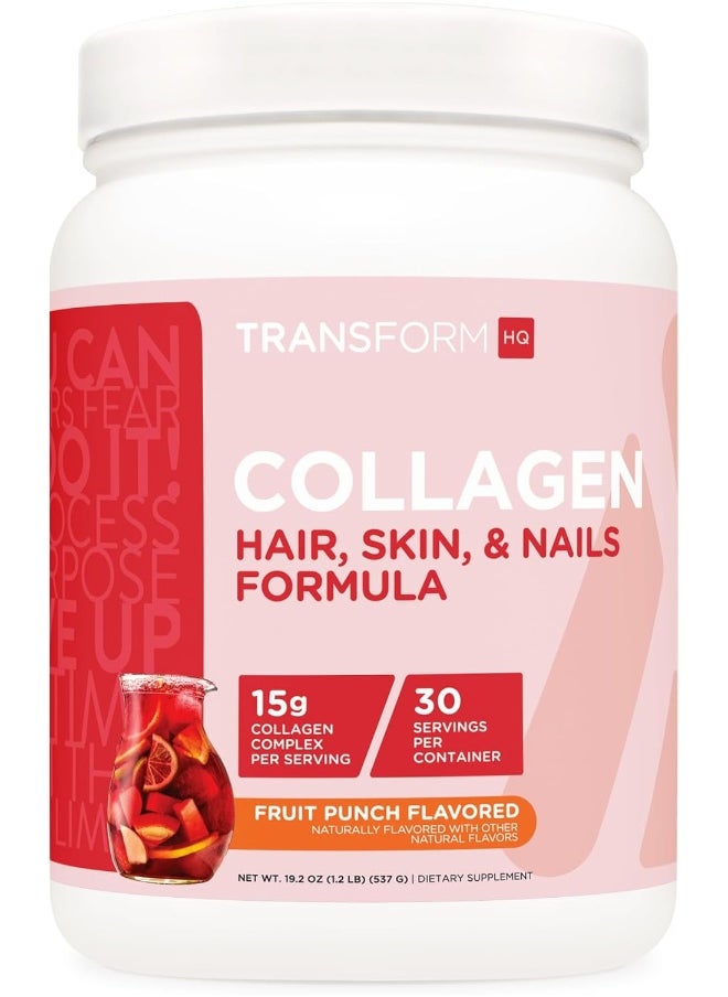 TransformHQ TransformHQ Beauty Collagen (30 Servings) Fruit Punch - Hair, Skin, & Nails Formula  - Image 1