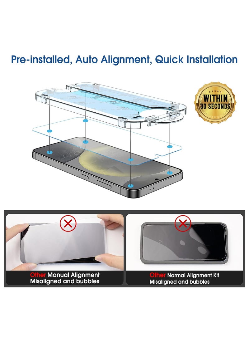 Amfilm amFilm 2 Pack OneTouch Tempered Glass Screen Protector for Samsung Galaxy S24 5G, 9H Hardness with Easy Installation Kit  - Image 5