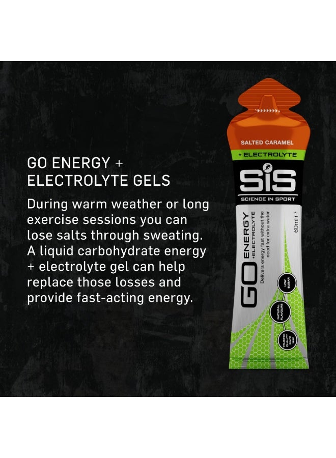SIS GO Isotonic Energy Gels + Electrolytes | Added Sodium, Potassium & Magnesium | 22g Carbohydrates | Low Sugar | Easily Digestible | Gluten Free | Salted Caramel Flavour | 30 Pack - Image 2