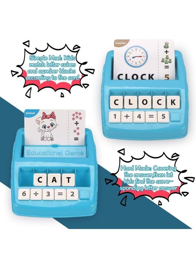 ألعاب تعليمية للأطفال لعبة الحروف المطابقة، لعبة ألغاز الحروف الأبجدية والرياضيات مع بطاقات فلاش، لعبة لوحية للأطفال لتعلم الأرقام والكلمات التهجئة، هدايا لعبة لعمر 3-6 سنوات - Image 4