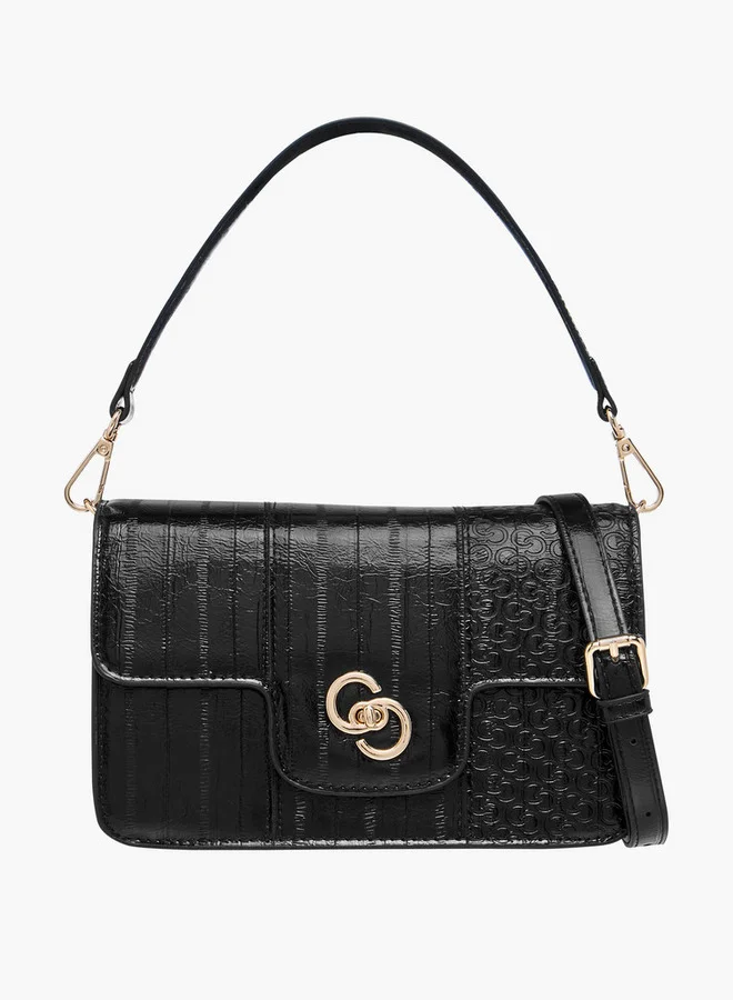 Celeste Monogram Embossed Crossbody Bag with Twist Lock Closure
