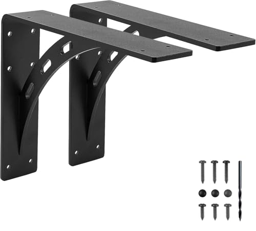 FIRMETAL 12"x10"x2.5" Heavy Duty Shelf Brackets, Max Load 1100 LBS, Premium Alloy Metal Mantel Support (Set of 2) - Countertop Support - (12 inch x 10 inch) - Image 1
