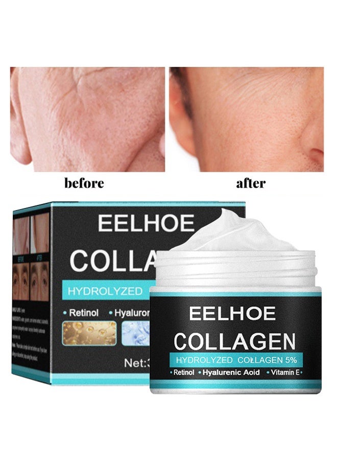 EELHOE Collagen Cream For Men, Men's Age Rewind Wrinkle Moisturizing Gel, Men's Anti Age Wrinkle Cream, Skin Firming And Tightening Lotion For Face 50g - Image 1