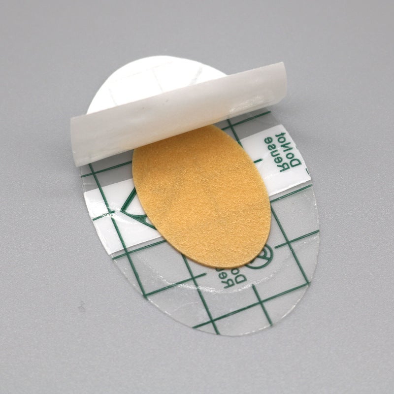 Generic Xiaokang PU Waterproof Ear Patches for Swimming 4.4*6.8cm oval (plus yellow cotton 2.4*3.8) [middle + white stripes] 