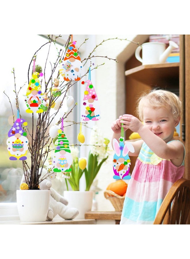Winlyn 24 Sets Easter Decorations DIY 3D Gnome Ornaments Easter Craft Kits Assorted Foam Easter Gnome Ornaments Easter Stickers for Kids Party Favors Easter Spring Classroom Home Activity Art Project - Image 5
