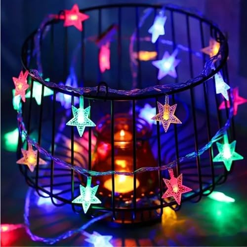 KHIZAR Multicolor Mini Star LED Lights – 16 LED Fairy String Lights for Magical Bedroom, Kids Room, Festival, Ramadan & Party Decoration - Image 5