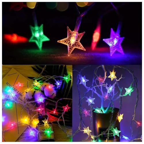 KHIZAR Multicolor Mini Star LED Lights – 16 LED Fairy String Lights for Magical Bedroom, Kids Room, Festival, Ramadan & Party Decoration - Image 2