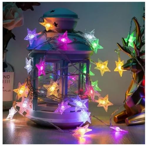 KHIZAR Multicolor Mini Star LED Lights – 16 LED Fairy String Lights for Magical Bedroom, Kids Room, Festival, Ramadan & Party Decoration - Image 3