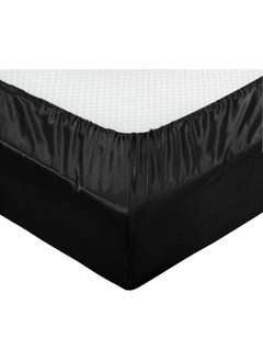 TREELY TREELY 6 Piece Satin Sheets Full Size Silky Smooth Black Satin Sheet Set with Deep Pocket, Satin Fitted Sheet, Flat Sheet, 4 Satin Pillowcase  - Image 5