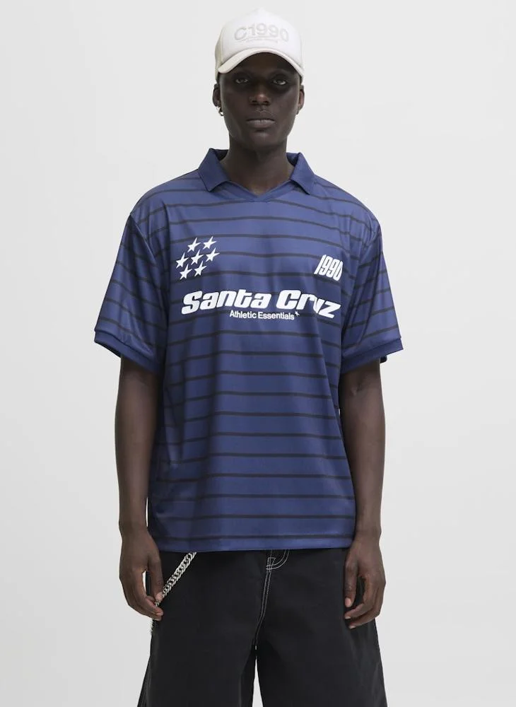 JACK & JONES Striped V Neck Polo