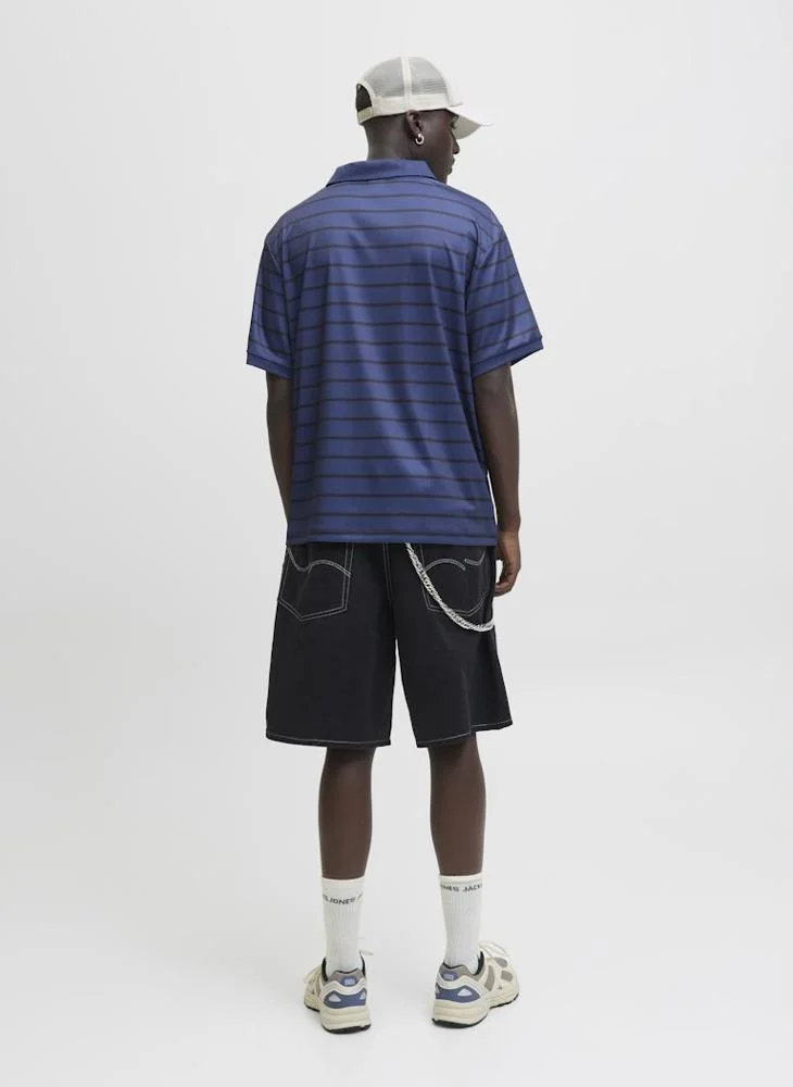 JACK & JONES Striped V Neck Polo