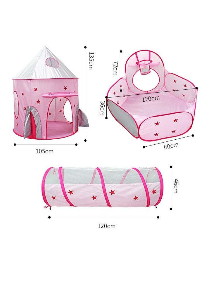 Followme - 3 pieces castle child indoor outdoor play teepee kids tent 1 - 8 years - Image 1