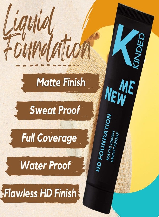 KINDED New Me HD Foundation with Oil Based Creamy Formula for Face Makeup Girls Women Sweat Proof Waterproof Flawless Finish Buildable Coverage Liquid Foundation (Matte Finish, 30 ml, 03 Beige Shade) - Image 3