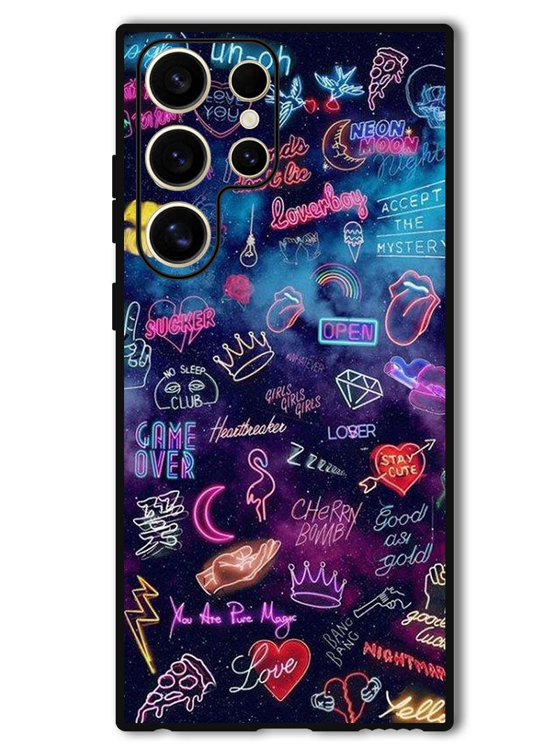 Theodor Protective Case Anti Scratch Shock Proof Bumper Cover For Samsung Galaxy S24 Ultra Lights Doodle - Image 1