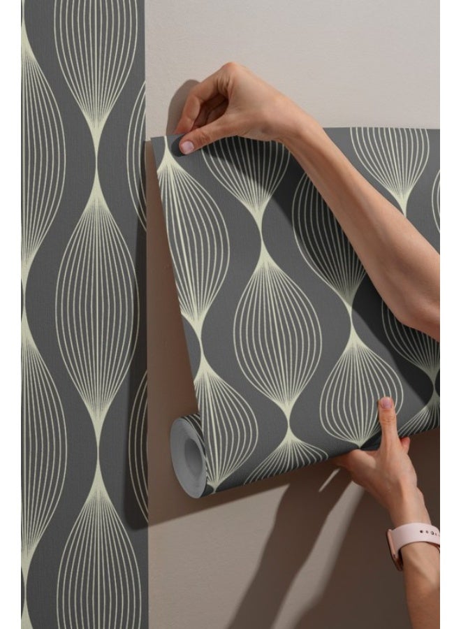 Home Gallery Boho Style Seamless Pattern Fabric Wallpaper Covers An Area ​​Up To 4.2Mx3M With Adhesive  And Smoothing Tool - Image 5