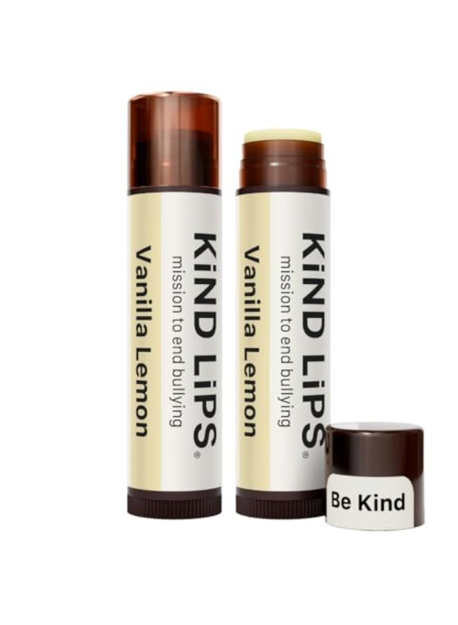 Kind Lips Vanilla Lemon Organic Lip Balm Natural Moisturizing Lip Care 2 Pack - Image 1