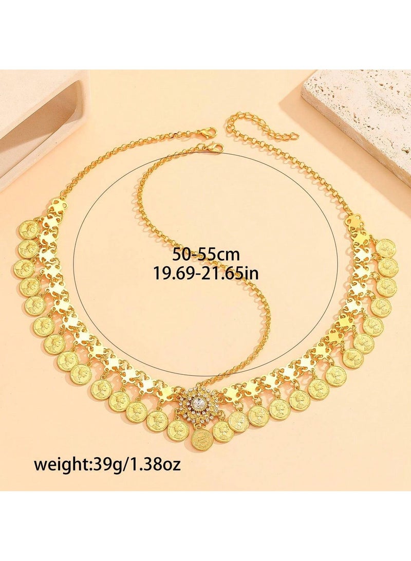 Generic Headband accessory to celebrate Founding Day, Saudi National Day, and all special occasions with the design of gold chains in the shape of coins - Image 4