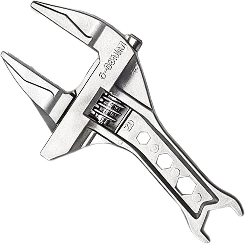 Wrench Adjustable - 6-75mm Adjustable Short Handle Wide Jaw Tool,Drain Pipe Wrench,for Men Women Home Indoor Kitchen Bathroom Washbasin Sink Pipe Faucet Bicycle - Image 1