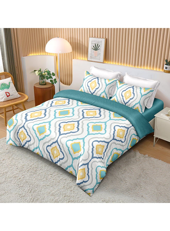 ايست من نون طقم غطاء لحاف من ٤ قطع | مصنوع من ألياف دقيقة ناعمة | ألوان متعددة | غطاء لحاف واحد ٢٦٠ × ٢٢٠ سم، ملاءة سرير واحدة ٢٠٠ × ٢٠٠ سم مع جيب عميق ٣٠ سم، وغطائي وسادة ٥٠ × ٧٥ سم | مناسب لمرتبة كينج سايز - Image 2