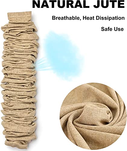 Qc Fabric Cord Cover, Chandelier Chain Sleeve, 4 feet Length Natural Linen Burlap Wire Covers Use for Ceiling Lighting, Electrical Wires on Floor, Lamps Cable Management, Swings Chain Cover Decorative - Image 4