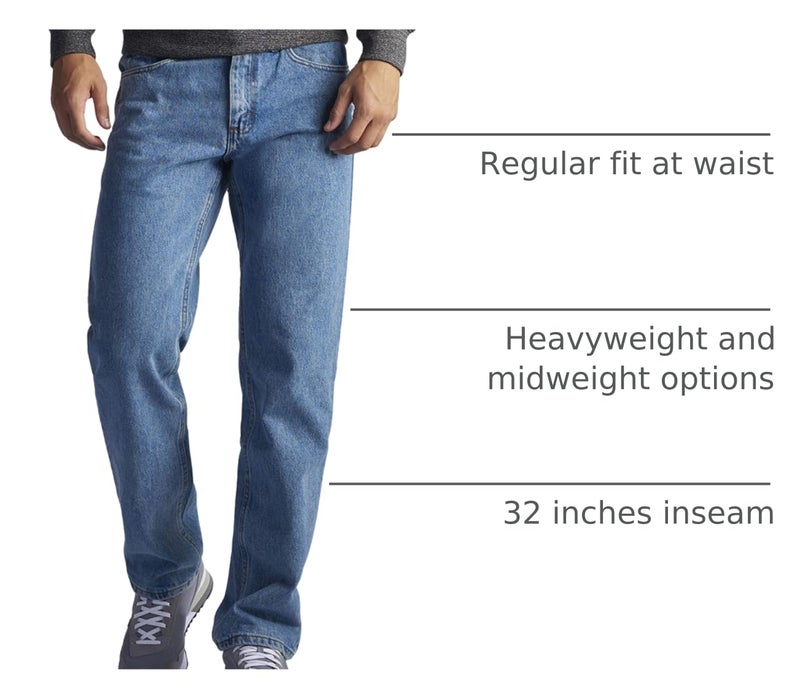 Lee Men's Regular Fit Straight Leg Jean, Light Stone, 36W x 34L - Image 2