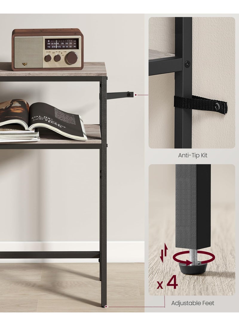 ACPLAY Slim Console Table with Storage Shelves, 2-Tier Narrow Entryway Table with MDF Wood Grain Top and Steel Frame, Modern Hallway Table for Behind Sofa or Small Spaces - Image 4