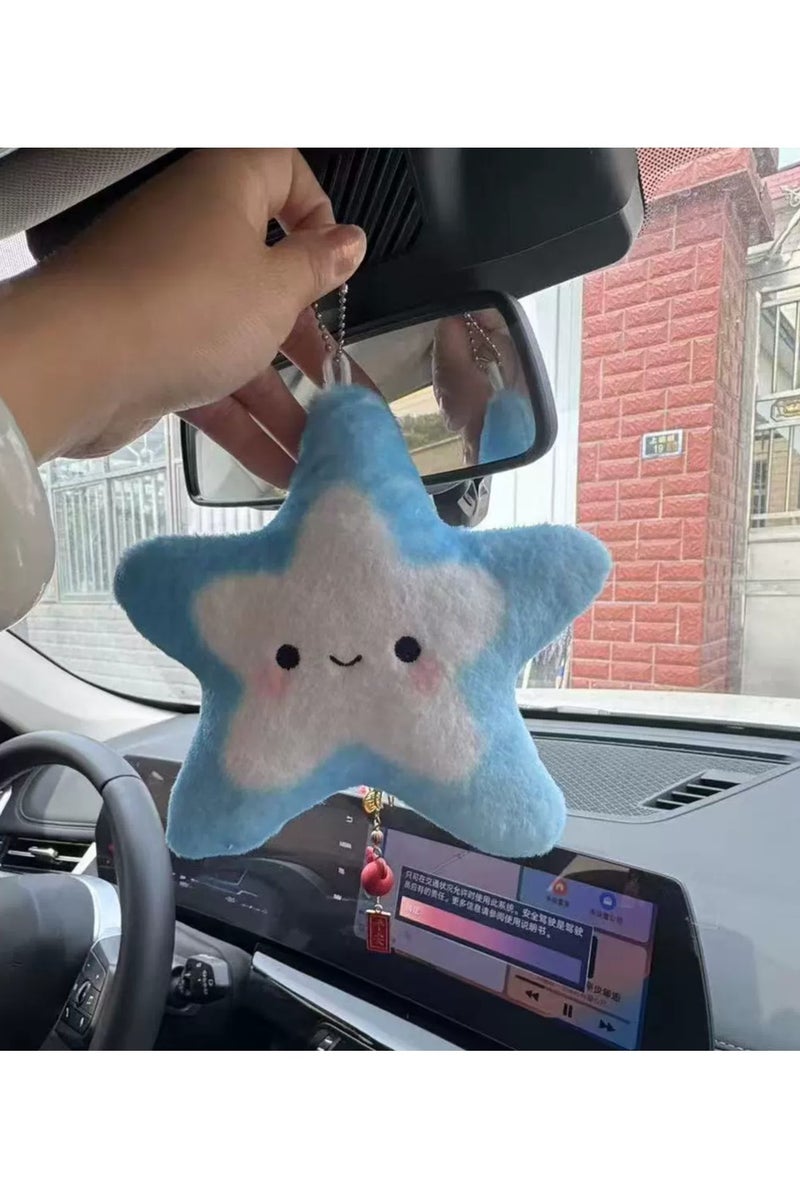 Starfish plush hanging item - children's animal figurine keychain for school bag decoration