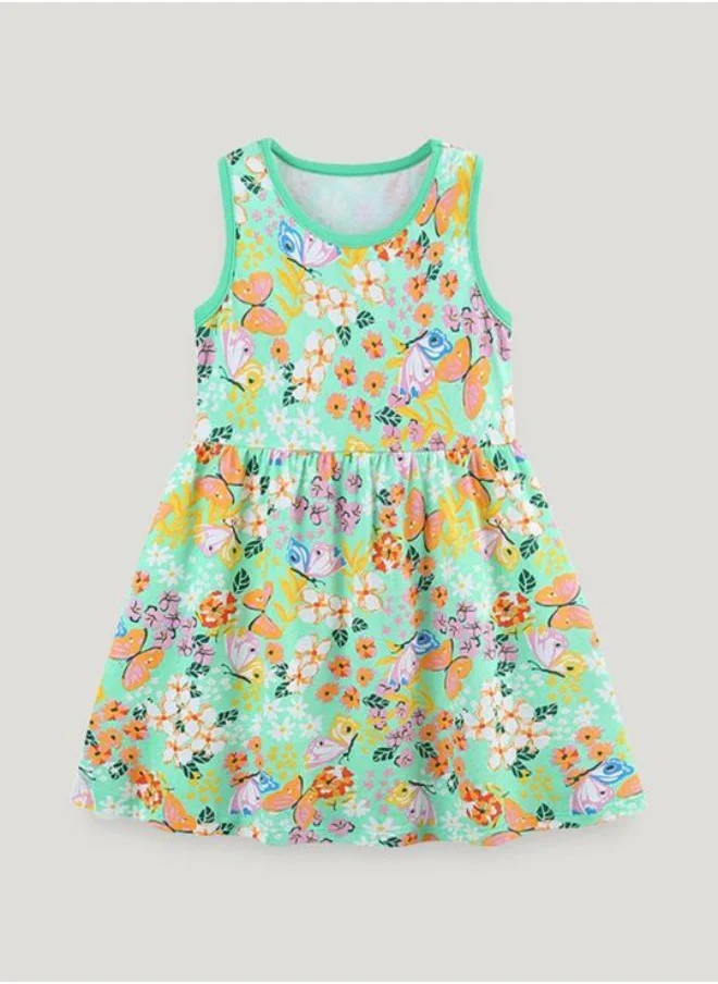 يونيكي Multicolour A-Line Crew Neck Printed Dress
