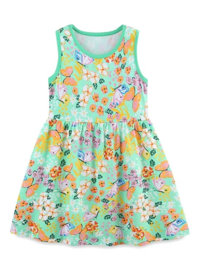 يونيكي Multicolour A-Line Crew Neck Printed Dress