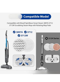 Generic 2-Piece Cloth Set Replacement for  Bissell SpinWave Smart Steam 3897A 3712 3712W Scrubbing Steam Mop with Rotating Mop Pads  - Image 5