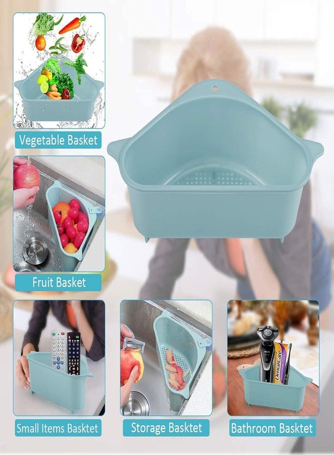 FYCAN Sink Organiser, Set of 2 Sink Filter Tray, Sink Shelf, Triangular Sink Strainer Basket, Soap Box Organiser, Basket, Storage Rack for Vegetable/Fruit - Image 5