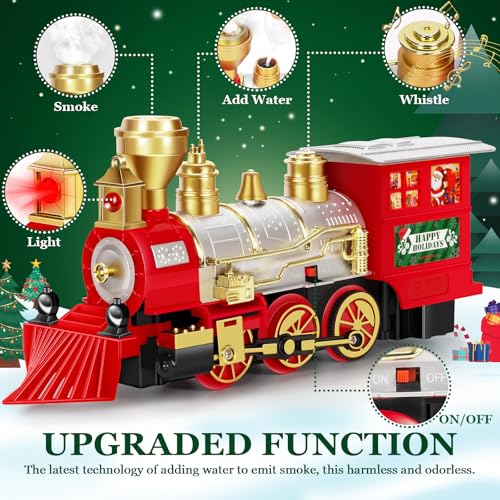 BainGesk Train Set Christmas Train Set with Steam Light and Sounds Train Sets for Under Christmas Tree Electric Train Toys for 3 4 5 6 7 8 Year Old Kids Ideas Boys  Girls Christmas Gifts - Image 5