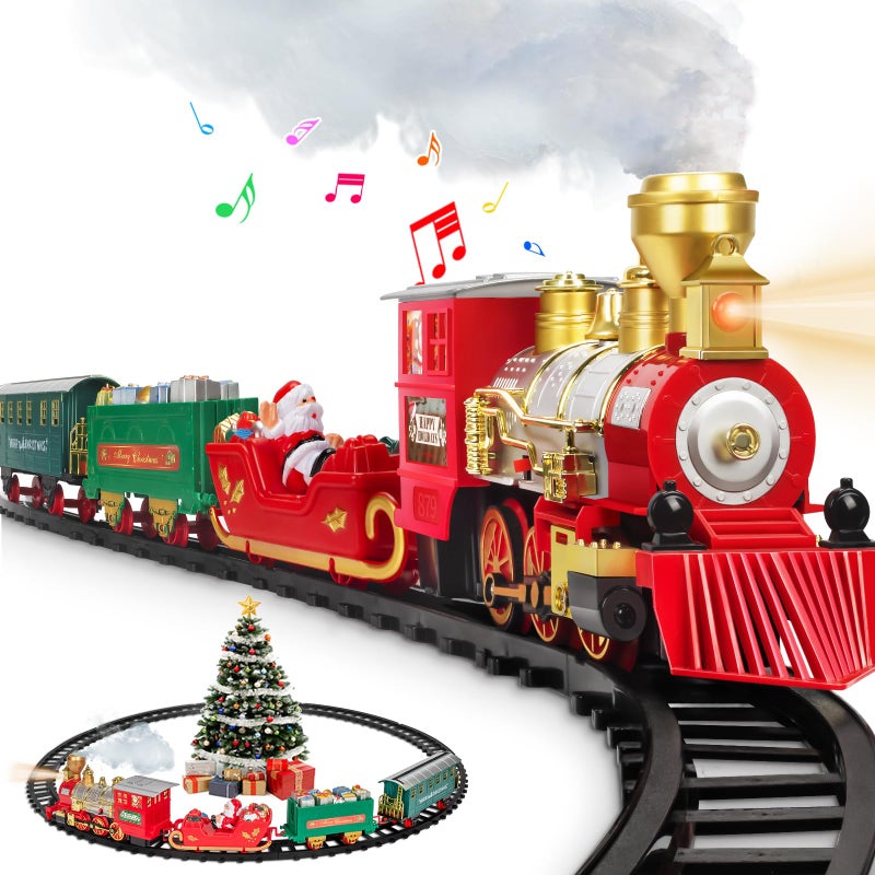 BainGesk Train Set Christmas Train Set with Steam Light and Sounds Train Sets for Under Christmas Tree Electric Train Toys for 3 4 5 6 7 8 Year Old Kids Ideas Boys  Girls Christmas Gifts - Image 3