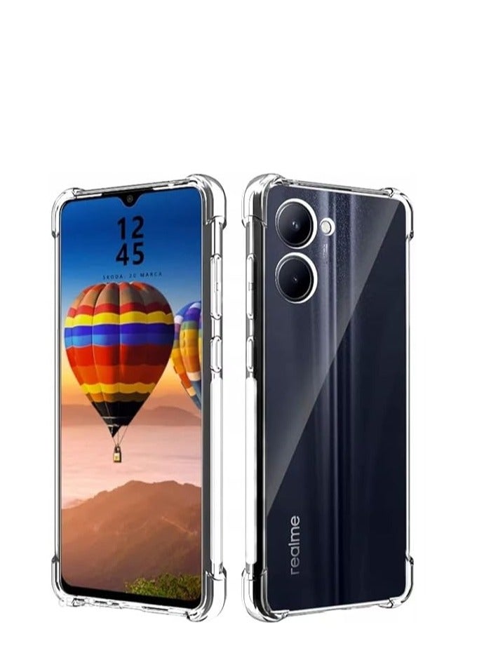 Mobile Realmi C33 Transparent Protective Case Cover Clear Silicone Gel Soft Case Bumper Reinforced Angles Full Camera Protection - Image 1
