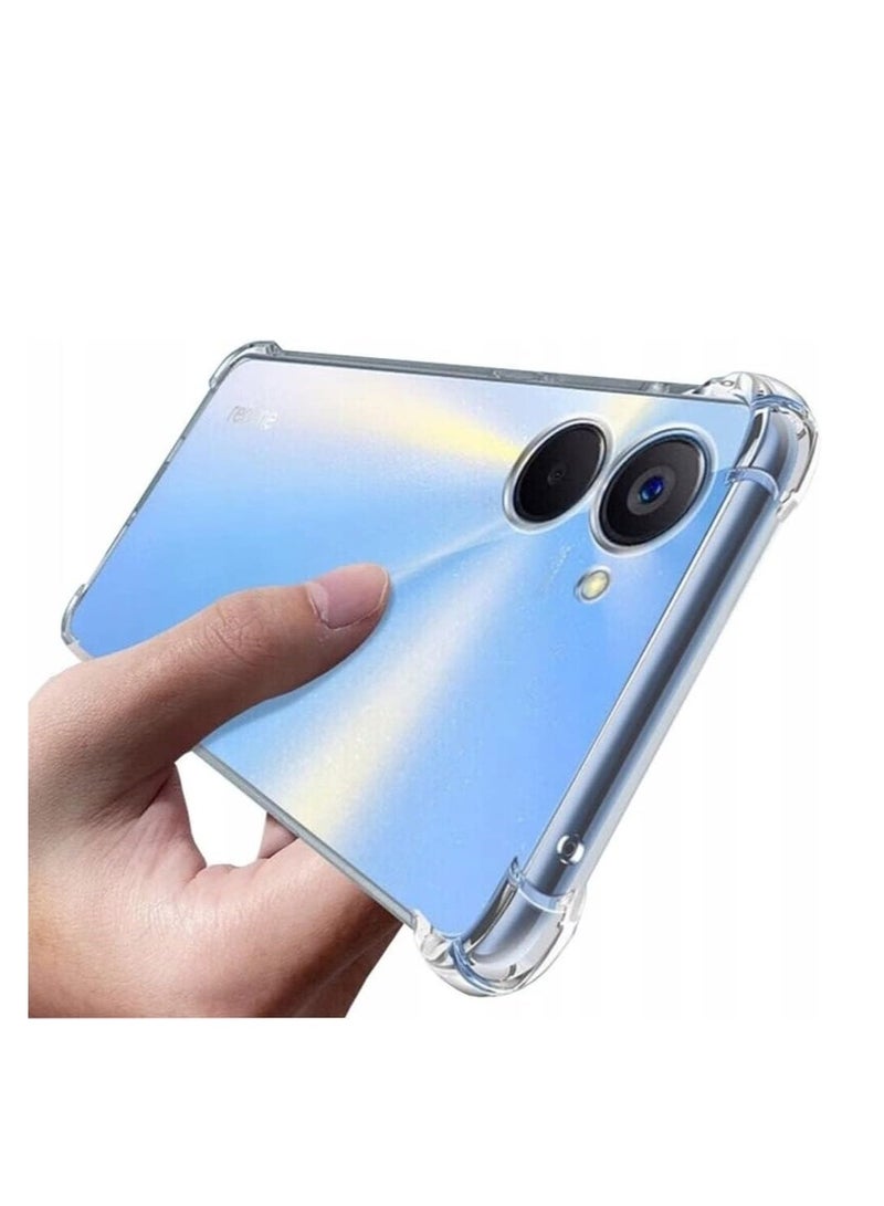 Mobile Realmi C33 Transparent Protective Case Cover Clear Silicone Gel Soft Case Bumper Reinforced Angles Full Camera Protection - Image 4