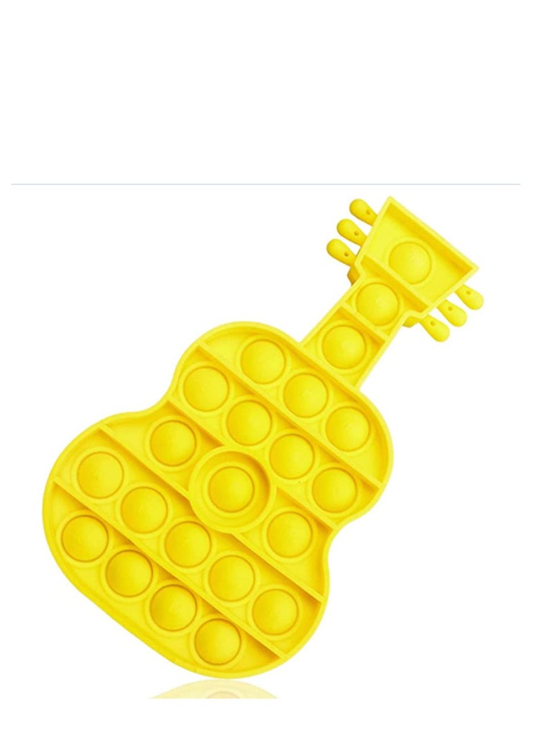 Y&D Push Pop Bubble Fidget Sensory Toy,Autism Special Needs Silicone Stress Reliever Toy, Anti-Anxiety Squeeze Toy for Kids, 1 PCS, Guitar  - Image 1