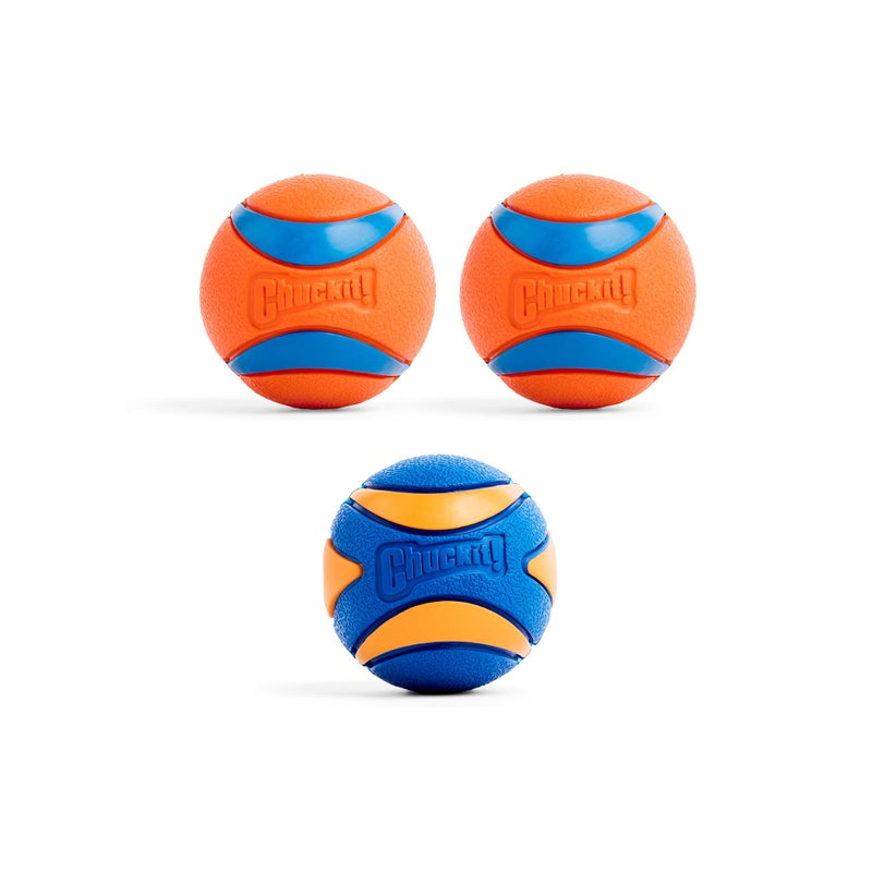 Chuckit Ultra Squeaker Ball Dog Toy Medium Bouncy Fetch Balls for Dogs 2060 lbs Made from Durable Rubber Floating Water Pet Toys Size Medium 25inch Diameter Pack of 3 - Image 2