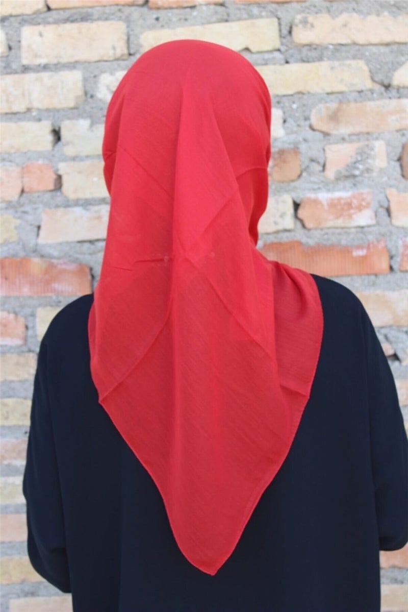 Eşarp Durağı Scarf Stop Plain Writing- Red  - Image 2