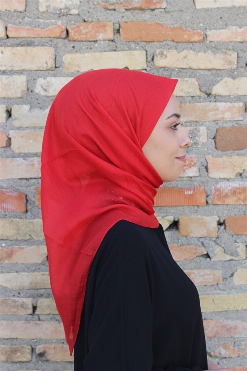 Eşarp Durağı Scarf Stop Plain Writing- Red  - Image 3
